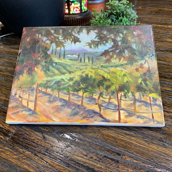 Oil Painting Wine Vineyard Scene Art Canvas 12 x 9 Inches - Picture 9 of 9